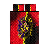 Trinidad and Tobago Cricket Quilt Bed Set Trinbago Knight Riders - Ride Or Die Comic Halftone