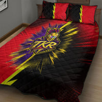 Trinidad and Tobago Cricket Quilt Bed Set Trinbago Knight Riders - Ride Or Die Comic Halftone