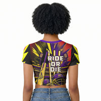 Trinidad and Tobago Cricket Raglan Cropped T shirt Trinbago Knight Riders - Ride Or Die Comic Halftone
