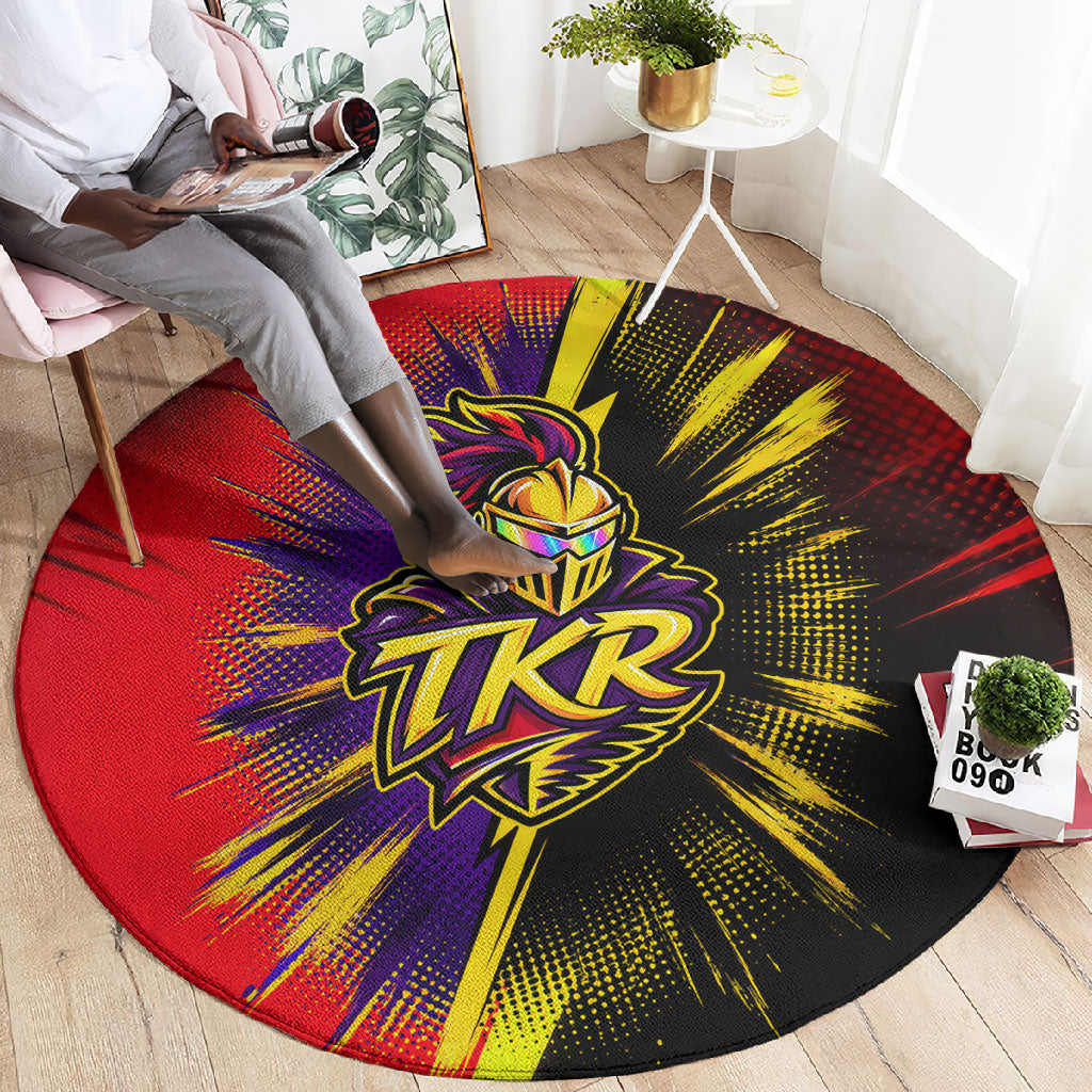 Trinidad and Tobago Cricket Round Carpet Trinbago Knight Riders - Ride Or Die Comic Halftone