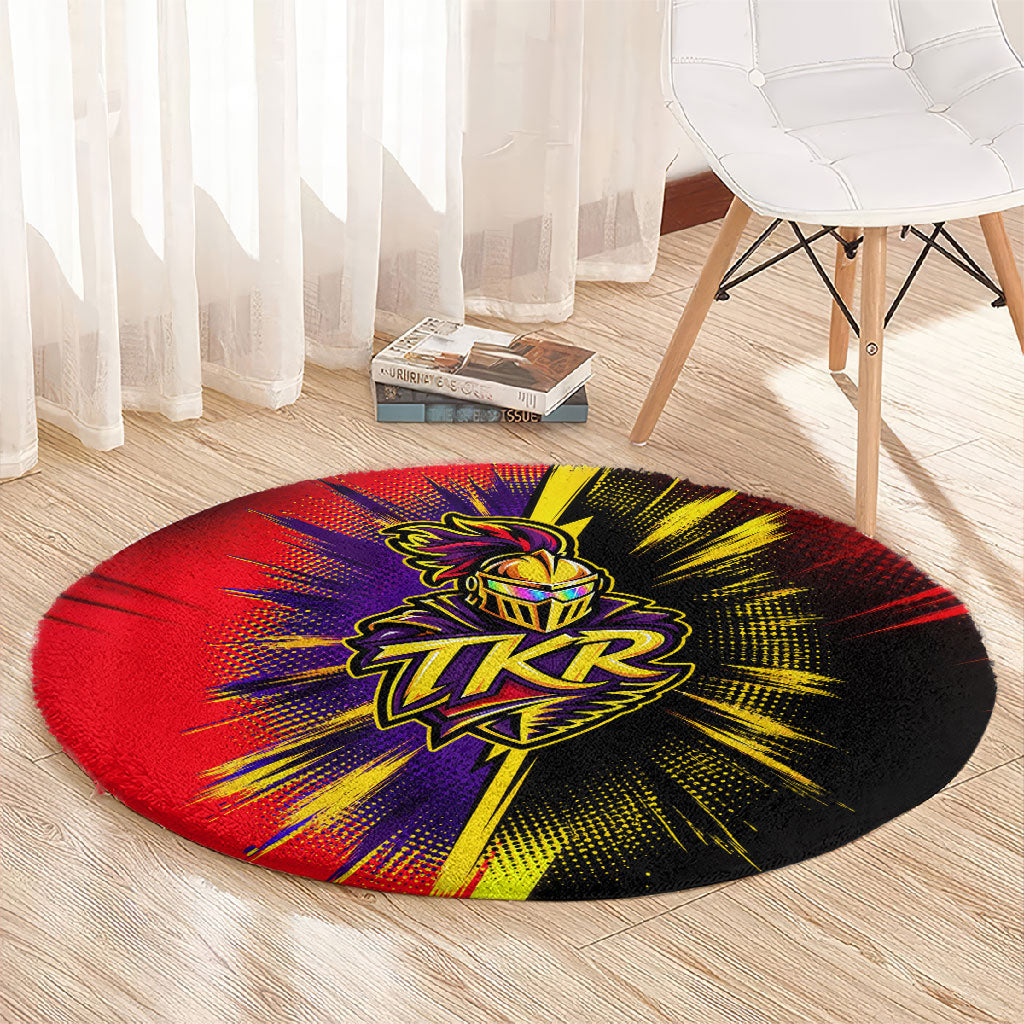 Trinidad and Tobago Cricket Round Carpet Trinbago Knight Riders - Ride Or Die Comic Halftone