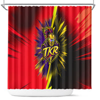 Trinidad and Tobago Cricket Shower Curtain Trinbago Knight Riders - Ride Or Die Comic Halftone