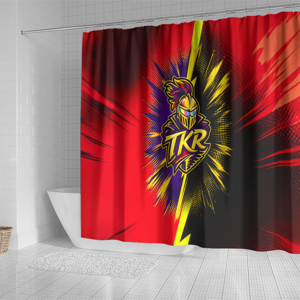 Trinidad and Tobago Cricket Shower Curtain Trinbago Knight Riders - Ride Or Die Comic Halftone