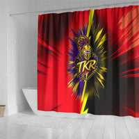 Trinidad and Tobago Cricket Shower Curtain Trinbago Knight Riders - Ride Or Die Comic Halftone