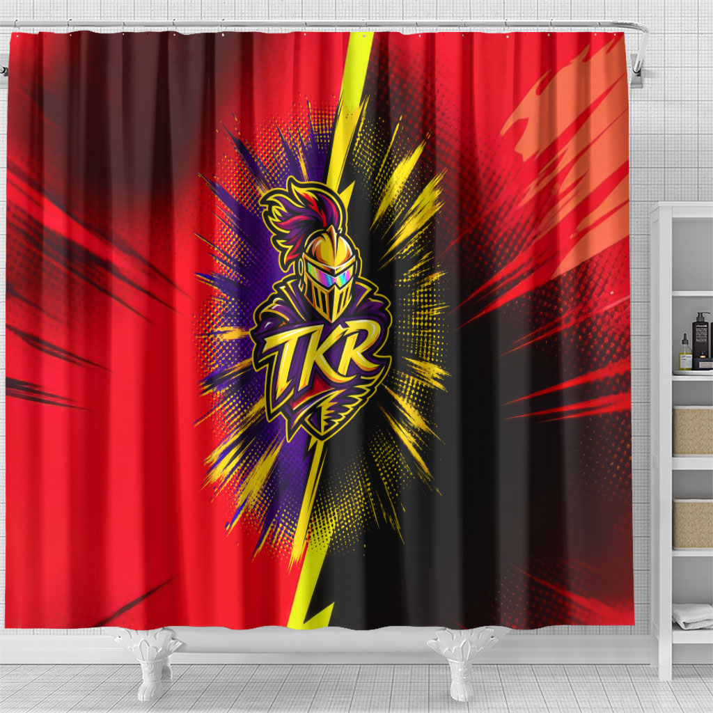 Trinidad and Tobago Cricket Shower Curtain Trinbago Knight Riders - Ride Or Die Comic Halftone