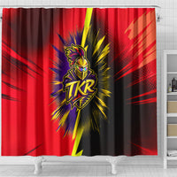 Trinidad and Tobago Cricket Shower Curtain Trinbago Knight Riders - Ride Or Die Comic Halftone