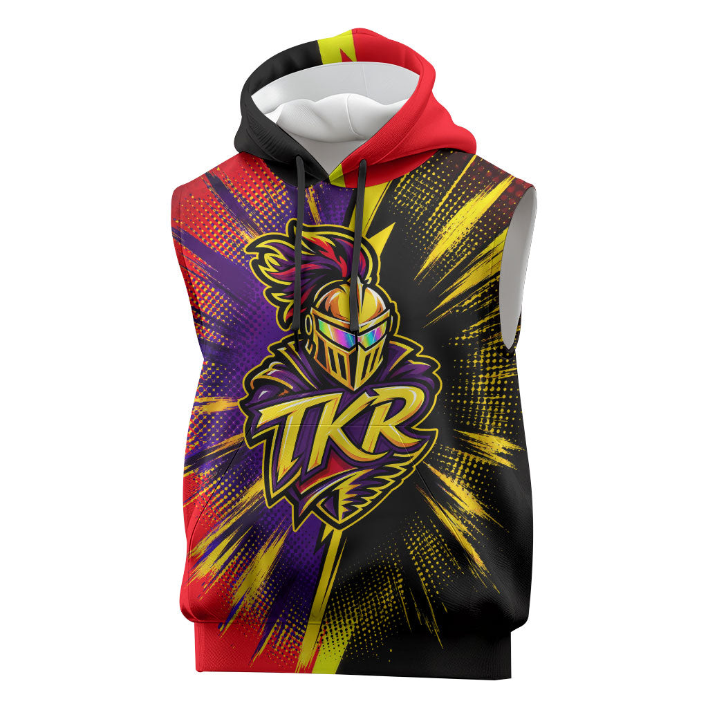 Trinidad and Tobago Cricket Sleeveless Hoodie Trinbago Knight Riders - Ride Or Die Comic Halftone