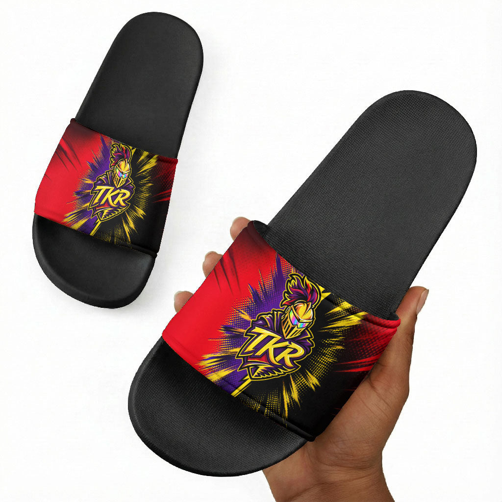 Trinidad and Tobago Cricket Slide Sandals Trinbago Knight Riders - Ride Or Die Comic Halftone