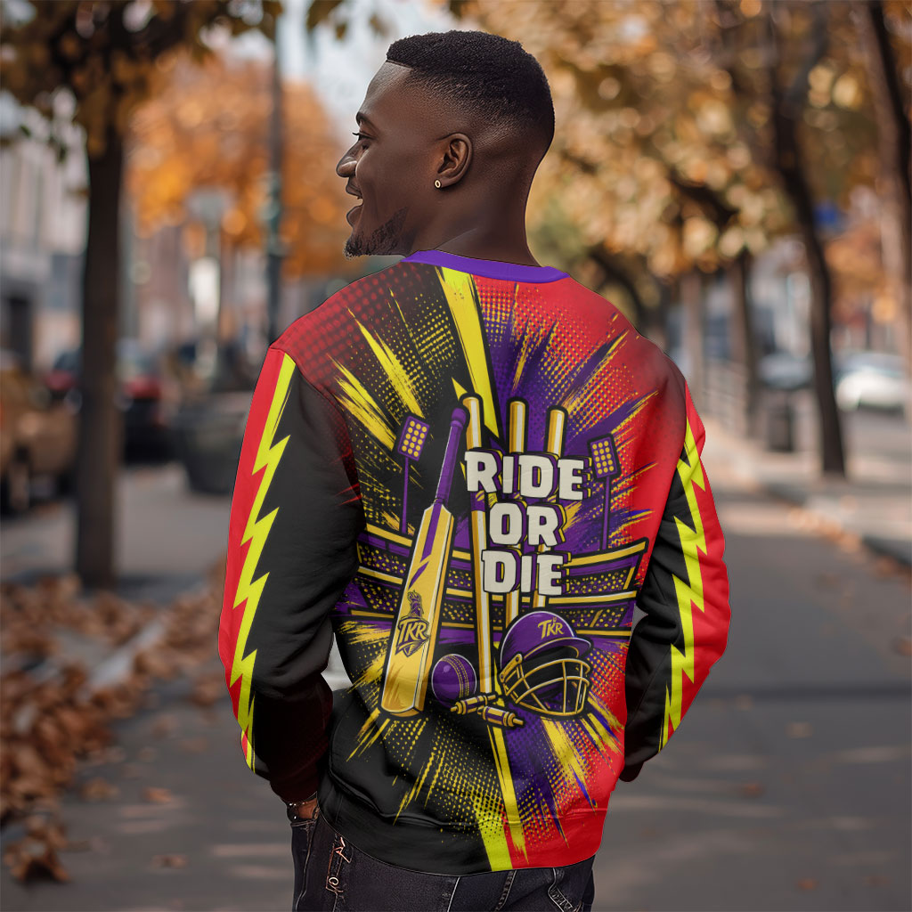 Trinidad and Tobago Cricket Sweatshirt Trinbago Knight Riders - Ride Or Die Comic Halftone