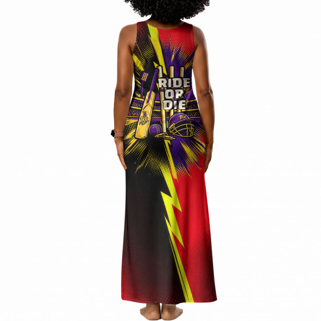 Trinidad and Tobago Cricket Tank Maxi Dress Trinbago Knight Riders - Ride Or Die Comic Halftone