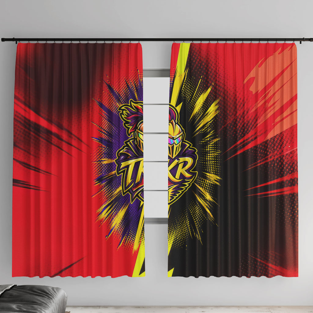 Trinidad and Tobago Cricket Window Curtain Trinbago Knight Riders - Ride Or Die Comic Halftone