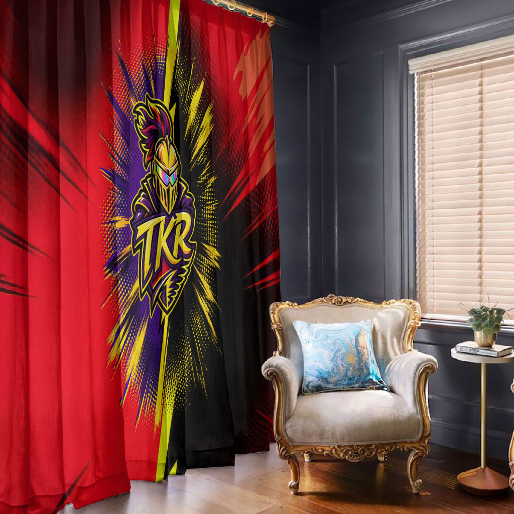 Trinidad and Tobago Cricket Window Curtain Trinbago Knight Riders - Ride Or Die Comic Halftone