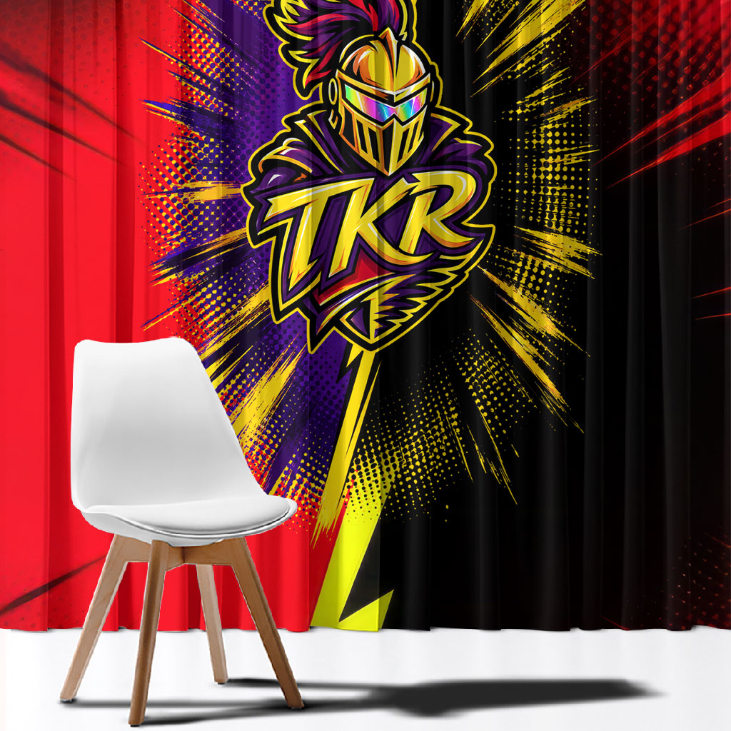 Trinidad and Tobago Cricket Window Curtain Trinbago Knight Riders - Ride Or Die Comic Halftone