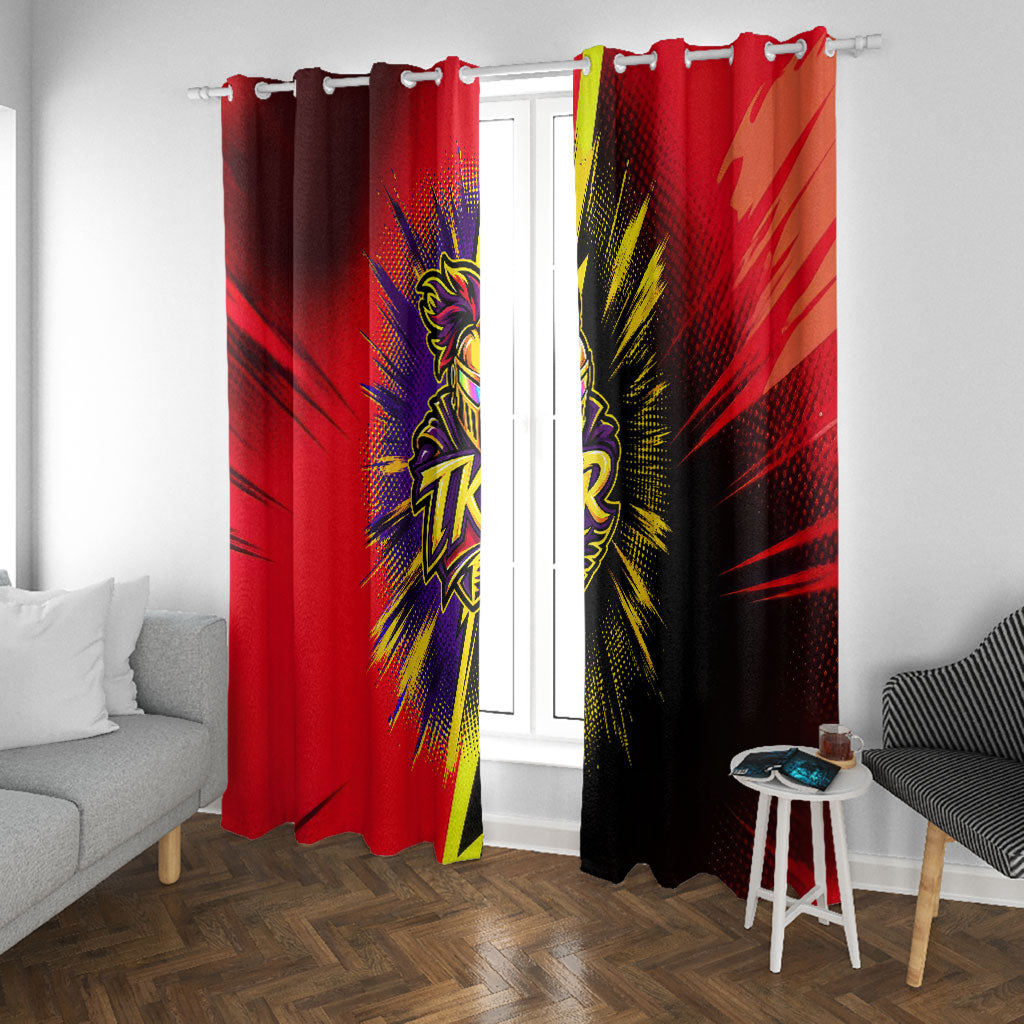 Trinidad and Tobago Cricket Window Curtain Trinbago Knight Riders - Ride Or Die Comic Halftone