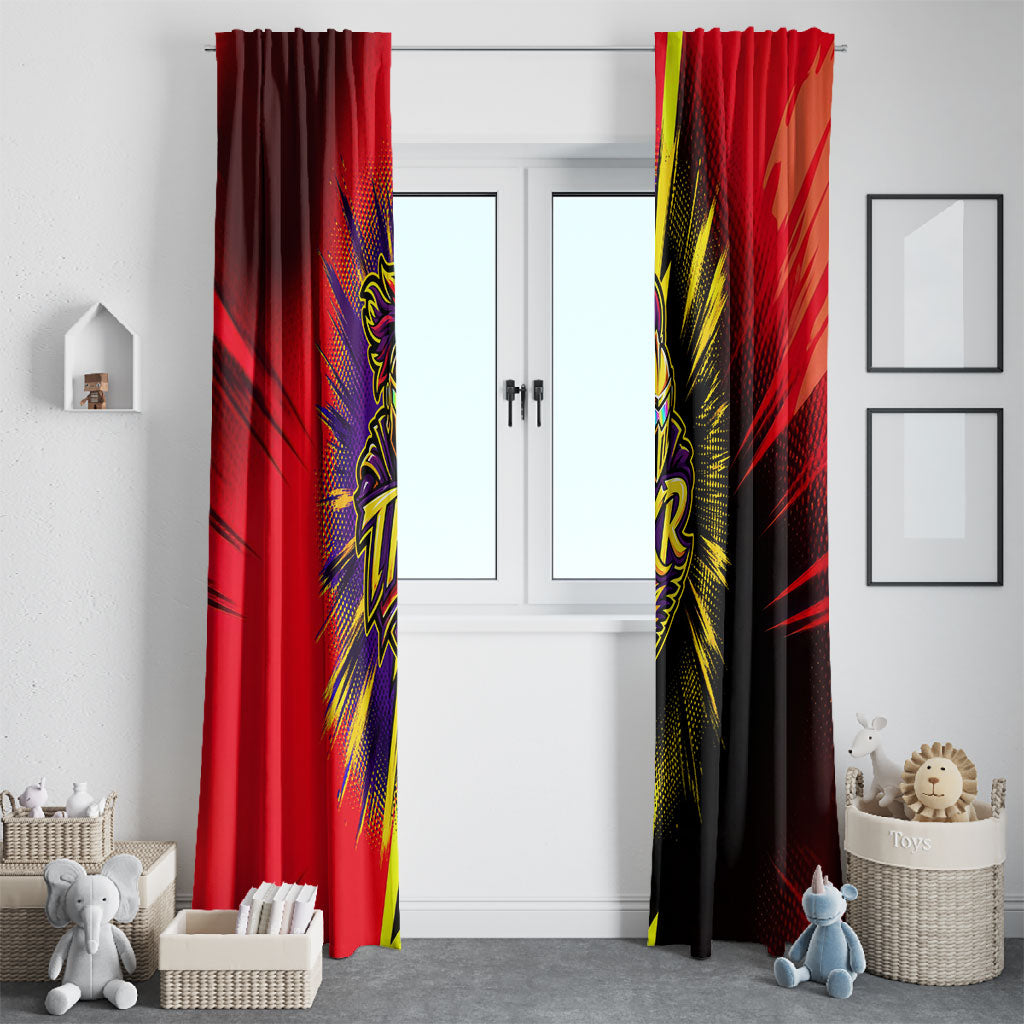 Trinidad and Tobago Cricket Window Curtain Trinbago Knight Riders - Ride Or Die Comic Halftone