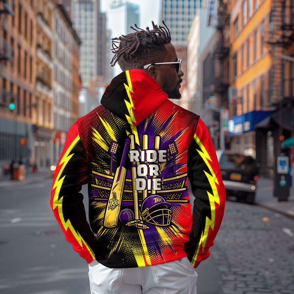 Trinidad and Tobago Cricket Zip Hoodie Trinbago Knight Riders - Ride Or Die Comic Halftone