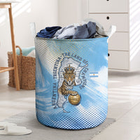 Argentina Football Land Of Champions Laundry Basket Halftone Dot Jaguar Mascot National Map