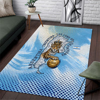 Argentina Football Land Of Champions Area Rug Halftone Dot Jaguar Mascot National Map