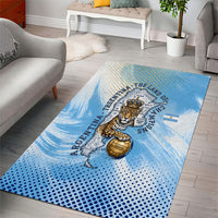 Argentina Football Land Of Champions Area Rug Halftone Dot Jaguar Mascot National Map