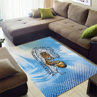 Argentina Football Land Of Champions Area Rug Halftone Dot Jaguar Mascot National Map
