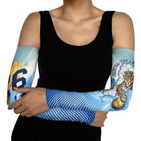 Argentina Football Land Of Champions Arm Sleeves Halftone Dot Jaguar Mascot National Map