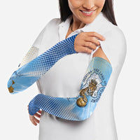 Argentina Football Land Of Champions Arm Sleeves Halftone Dot Jaguar Mascot National Map