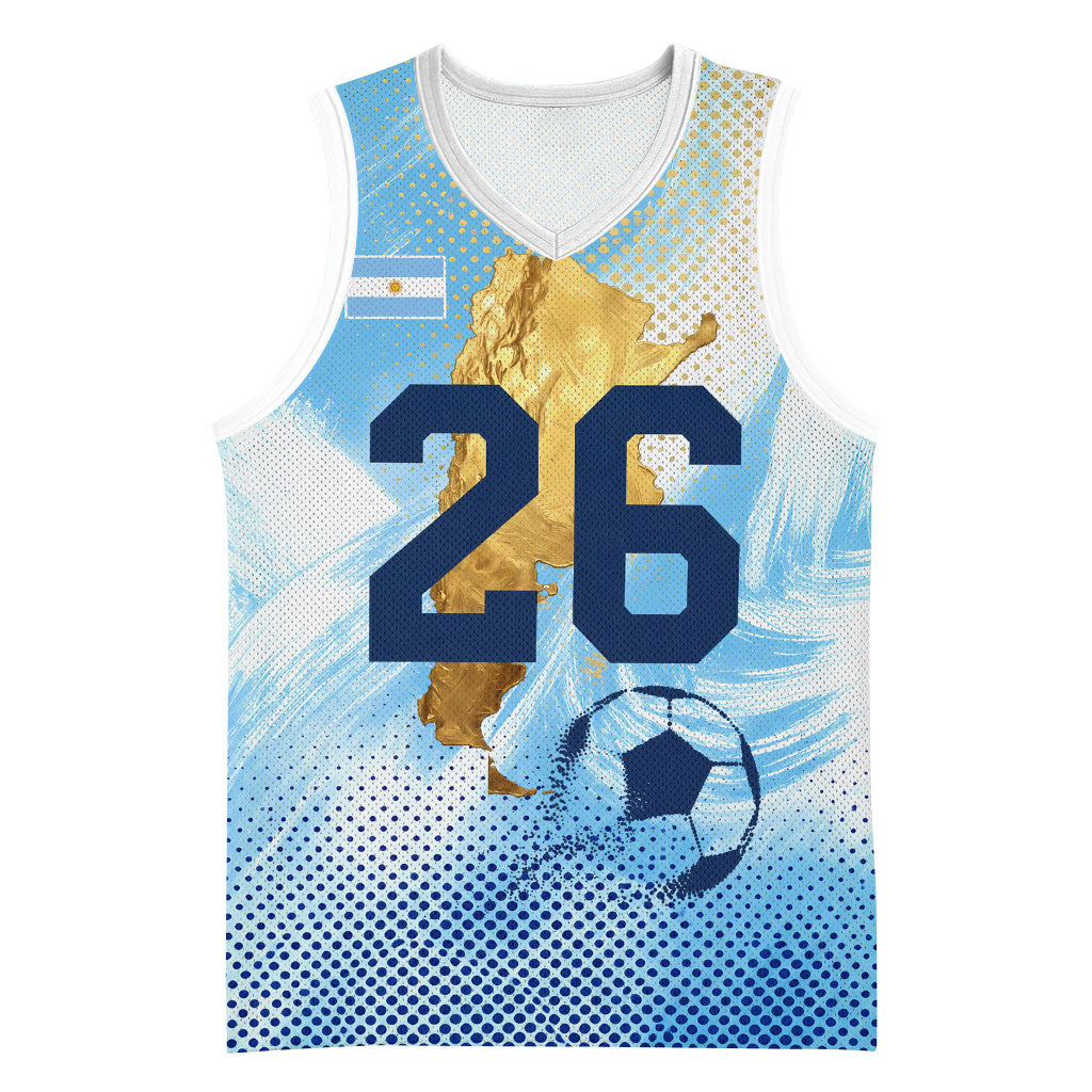 Argentina Football Land Of Champions Basketball Jersey Halftone Dot Jaguar Mascot National Map