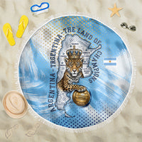 Argentina Football Land Of Champions Beach Blanket Halftone Dot Jaguar Mascot National Map