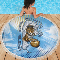 Argentina Football Land Of Champions Beach Blanket Halftone Dot Jaguar Mascot National Map