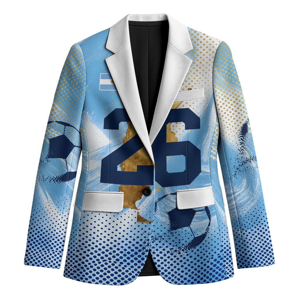 Argentina Football Land Of Champions Blazer Halftone Dot Jaguar Mascot National Map