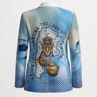 Argentina Football Land Of Champions Blazer Halftone Dot Jaguar Mascot National Map