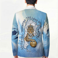 Argentina Football Land Of Champions Blazer Halftone Dot Jaguar Mascot National Map