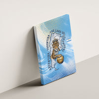 Argentina Football Land Of Champions Canvas Wall Art Halftone Dot Jaguar Mascot National Map