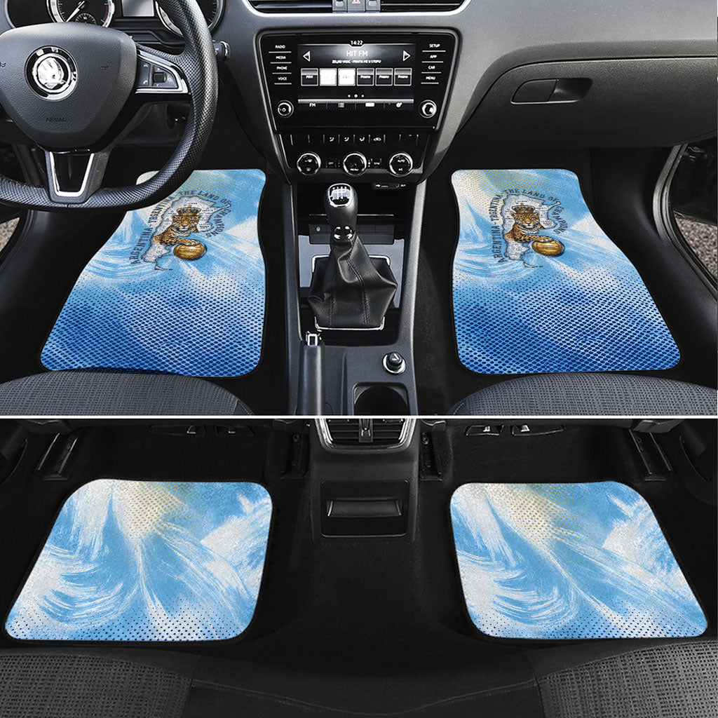 Argentina Football Land Of Champions Car Mats Halftone Dot Jaguar Mascot National Map