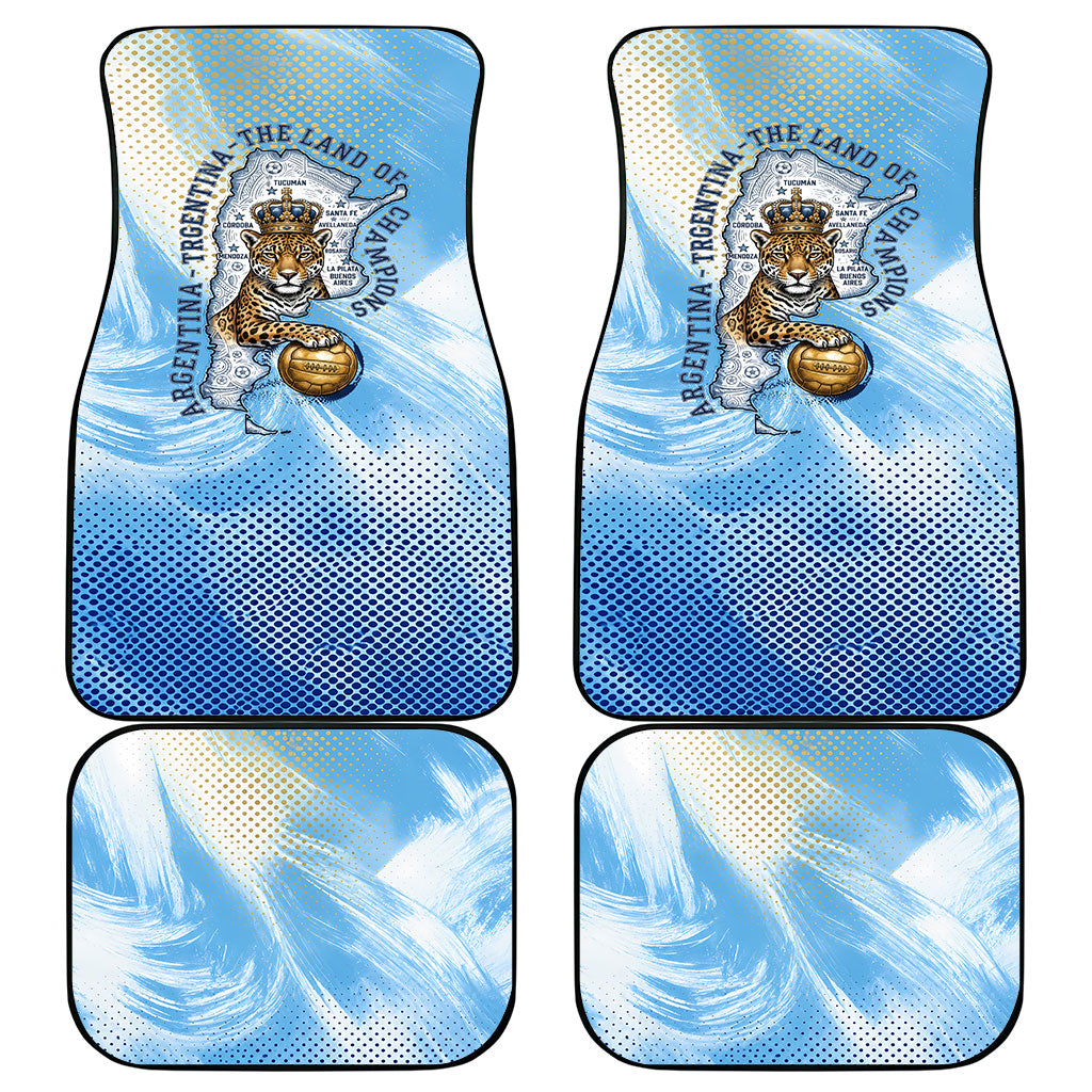 Argentina Football Land Of Champions Car Mats Halftone Dot Jaguar Mascot National Map