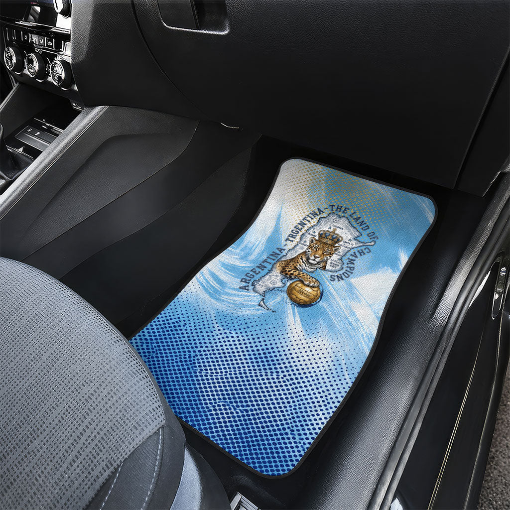 Argentina Football Land Of Champions Car Mats Halftone Dot Jaguar Mascot National Map