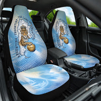 Argentina Football Land Of Champions Car Seat Cover Halftone Dot Jaguar Mascot National Map