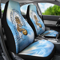 Argentina Football Land Of Champions Car Seat Cover Halftone Dot Jaguar Mascot National Map