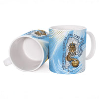 Argentina Football Land Of Champions Ceramic Mug Halftone Dot Jaguar Mascot National Map