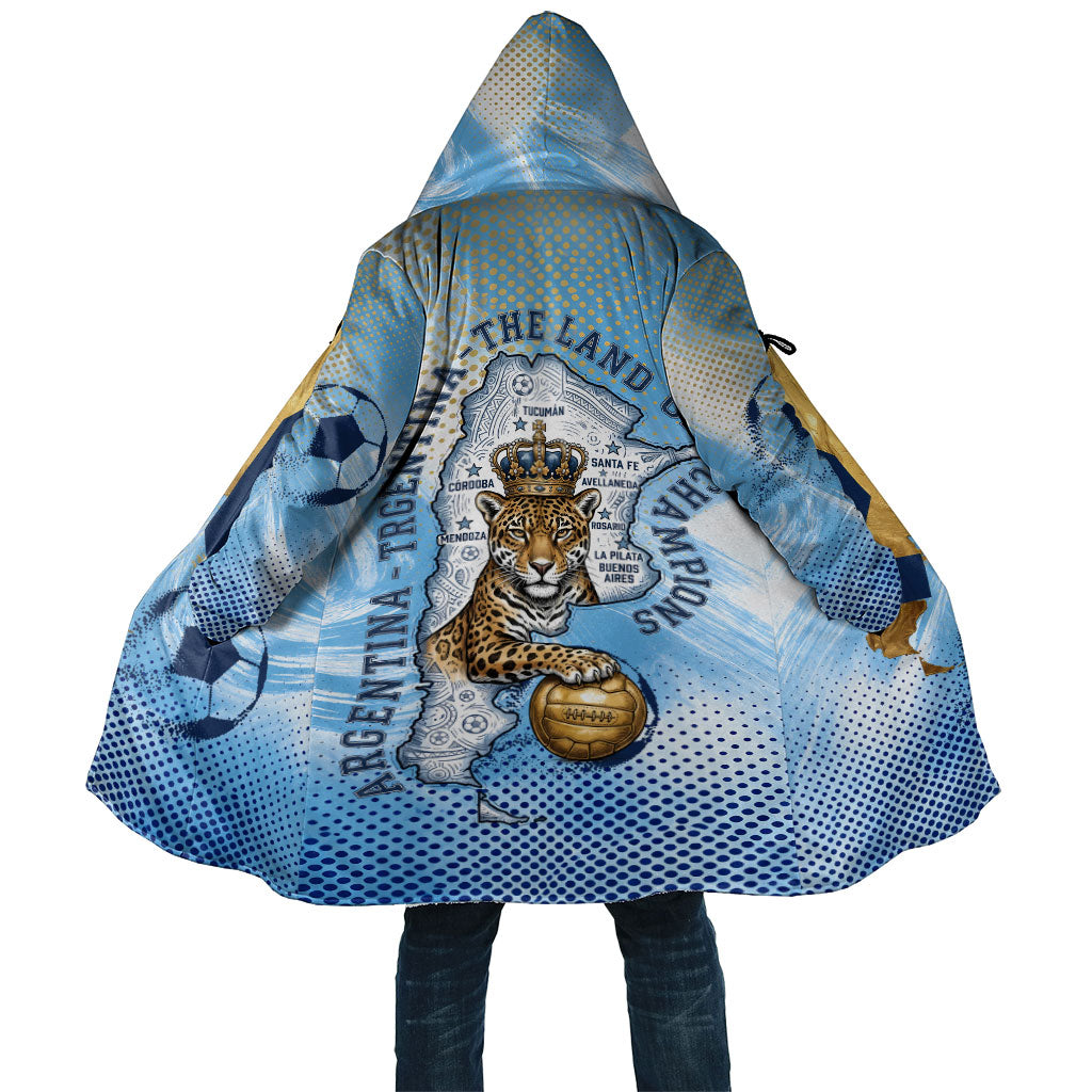 Argentina Football Land Of Champions Cloak Halftone Dot Jaguar Mascot National Map