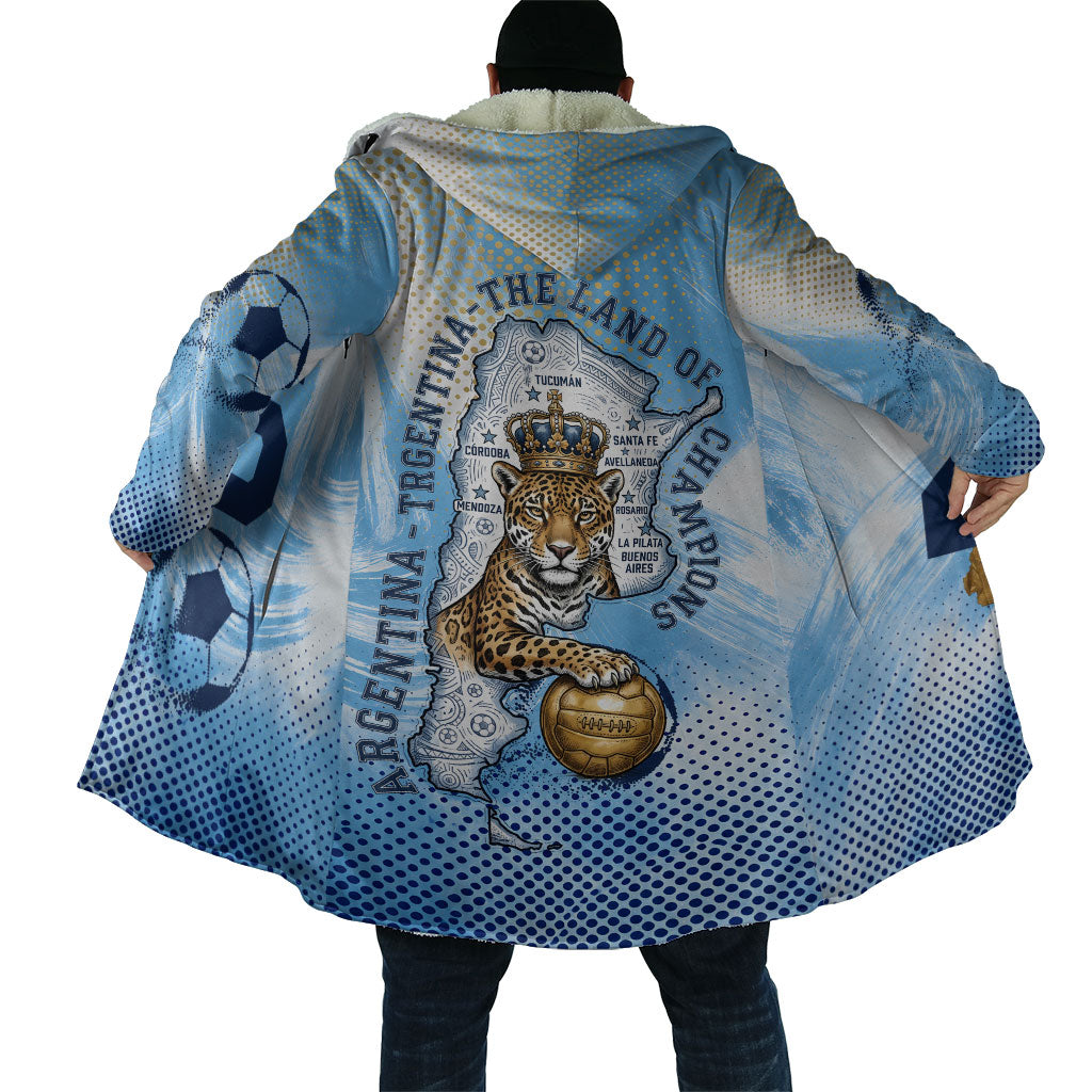 Argentina Football Land Of Champions Cloak Halftone Dot Jaguar Mascot National Map