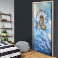 Argentina Football Land Of Champions Door Cover Halftone Dot Jaguar Mascot National Map