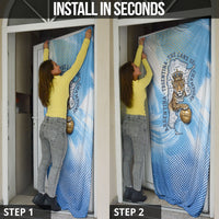 Argentina Football Land Of Champions Door Cover Halftone Dot Jaguar Mascot National Map