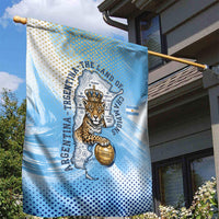 Argentina Football Land Of Champions Garden Flag Halftone Dot Jaguar Mascot National Map