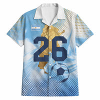 Argentina Football Land Of Champions Hawaiian Shirt Halftone Dot Jaguar Mascot National Map