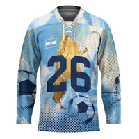 Argentina Football Land Of Champions Hockey Jersey Halftone Dot Jaguar Mascot National Map