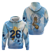 Argentina Football Land Of Champions Hoodie Halftone Dot Jaguar Mascot National Map