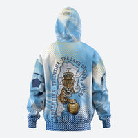 Argentina Football Land Of Champions Hoodie Halftone Dot Jaguar Mascot National Map