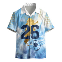 Argentina Football Land Of Champions Kid Hawaiian Shirt Halftone Dot Jaguar Mascot National Map