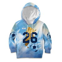 Argentina Football Land Of Champions Kid Hoodie Halftone Dot Jaguar Mascot National Map